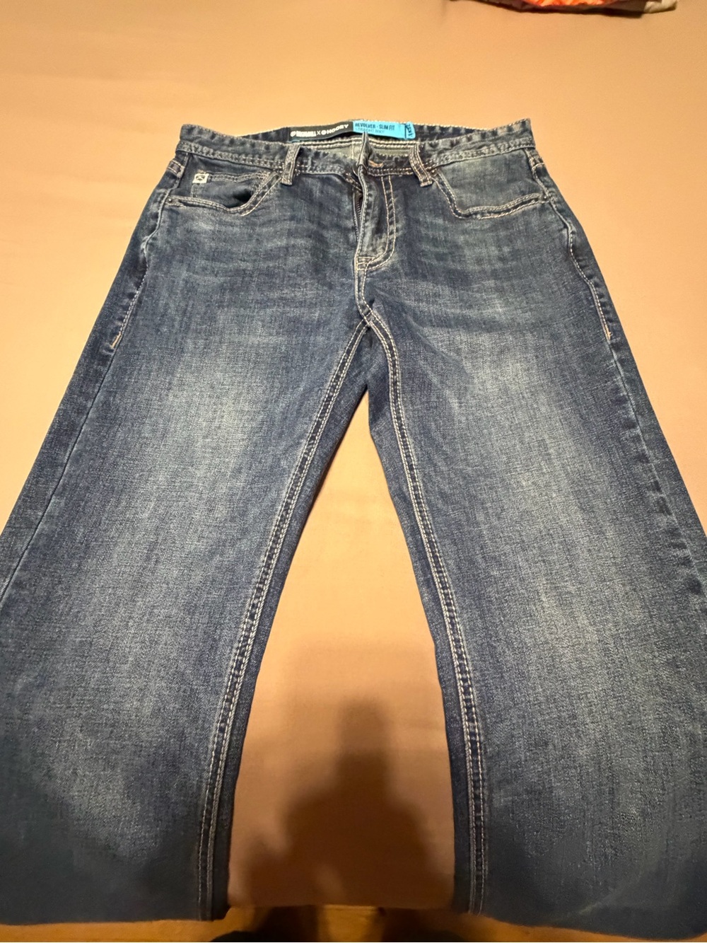 Hooey Men's Straight Fit Boot Cut  Jeans in Washed Blue